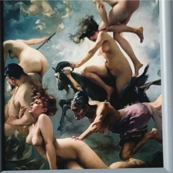 3/$15 Art Print in frame witches going to their sabbath (1878) by luis rica - Picture 5 of 7
